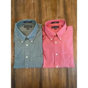 Set Of 2 BRAND NEW Paul Fredrick Men's Long Sleeve Dress Shirt 16/34
